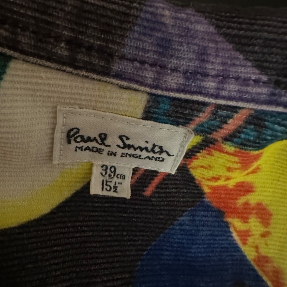 Paul Smith Corduroy Long Sleeve Shirt 15.5 neck EU 39 Gently worn Medium weight - Picture 4 of 4